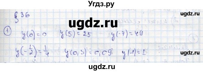 ГДЗ (Решебник к тетради 2016) по алгебре 8 класс (рабочая тетрадь) Колягин Ю. М. / §36 / 1