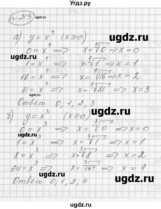 ГДЗ (Решебник к учебнику 2016) по алгебре 9 класс С.М. Никольский / номер / 213