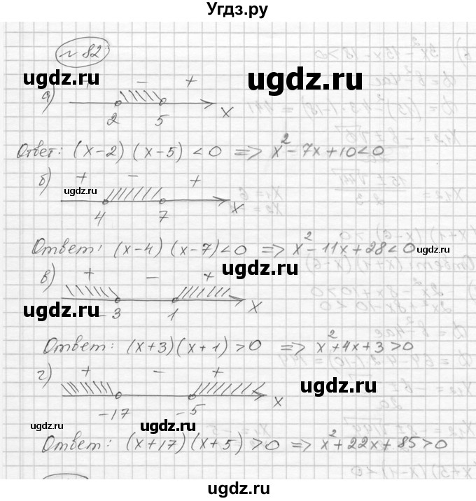 ГДЗ (Решебник к учебнику 2016) по алгебре 9 класс С.М. Никольский / номер / 82