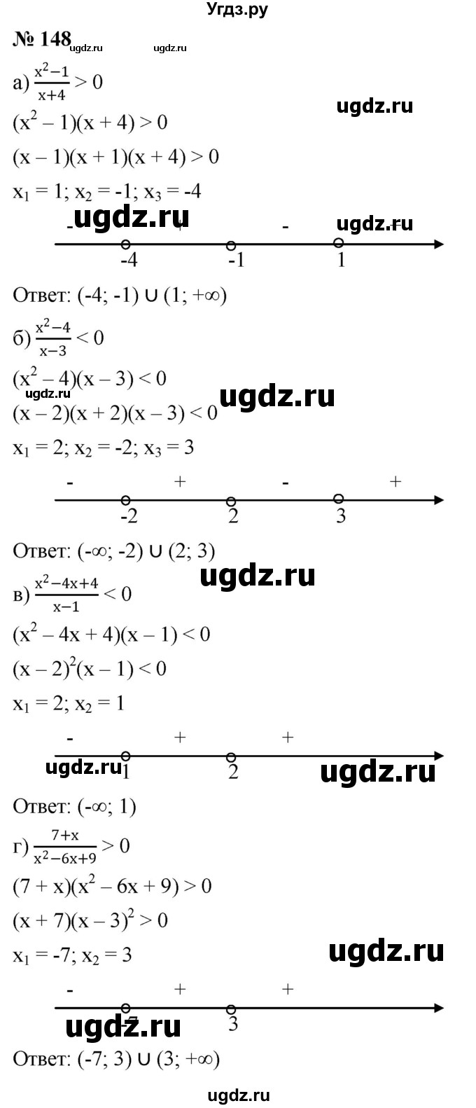ГДЗ (Решебник к учебнику 2022) по алгебре 9 класс С.М. Никольский / номер / 148