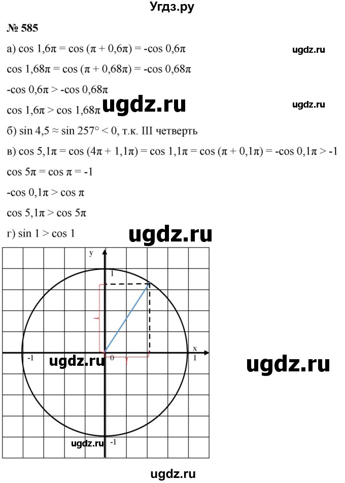 ГДЗ (Решебник к учебнику 2022) по алгебре 9 класс С.М. Никольский / номер / 585