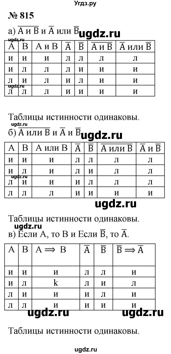 ГДЗ (Решебник к учебнику 2022) по алгебре 9 класс С.М. Никольский / номер / 815
