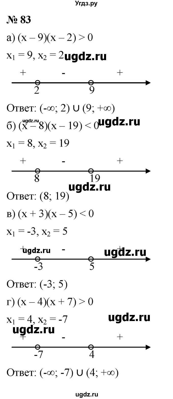 ГДЗ (Решебник к учебнику 2022) по алгебре 9 класс С.М. Никольский / номер / 83