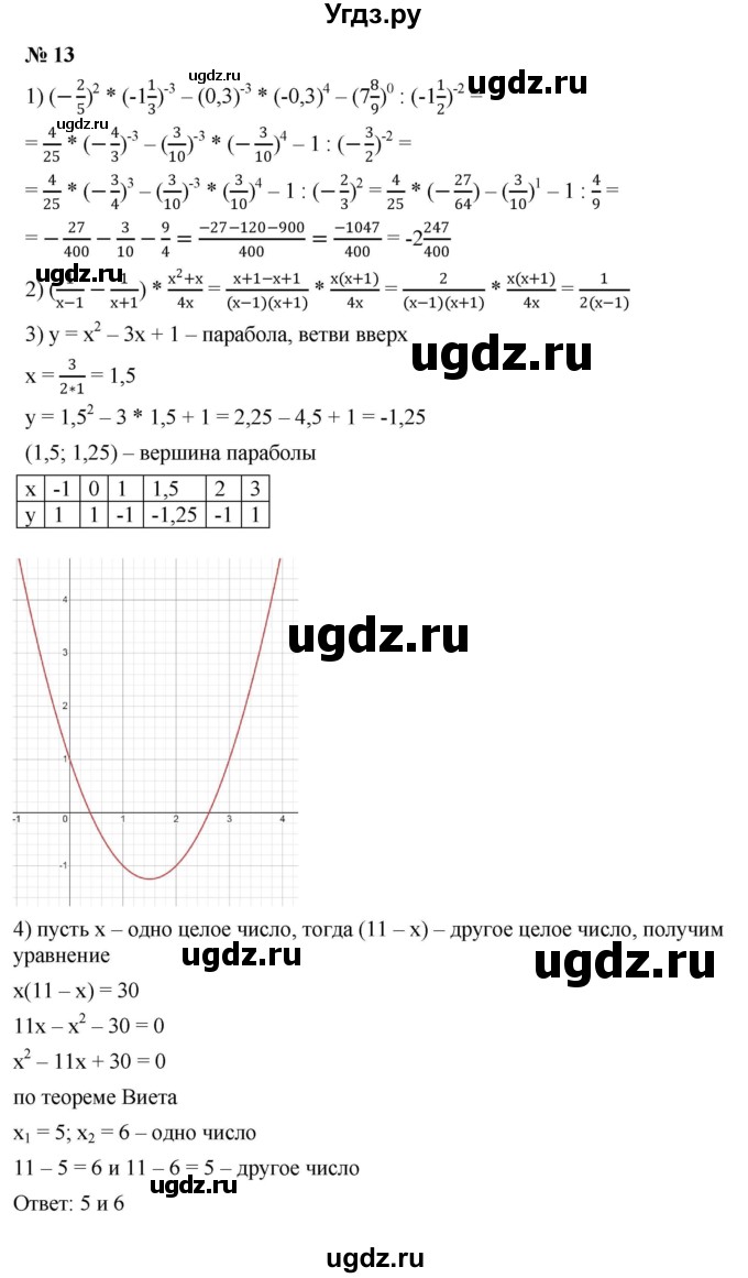 ГДЗ (Решебник к учебнику 2022) по алгебре 9 класс С.М. Никольский / Задания для самоконтроля / 13