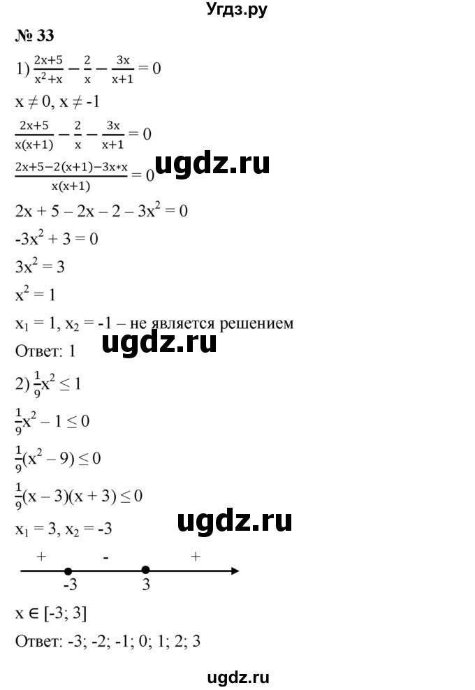 ГДЗ (Решебник к учебнику 2022) по алгебре 9 класс С.М. Никольский / Задания для самоконтроля / 33