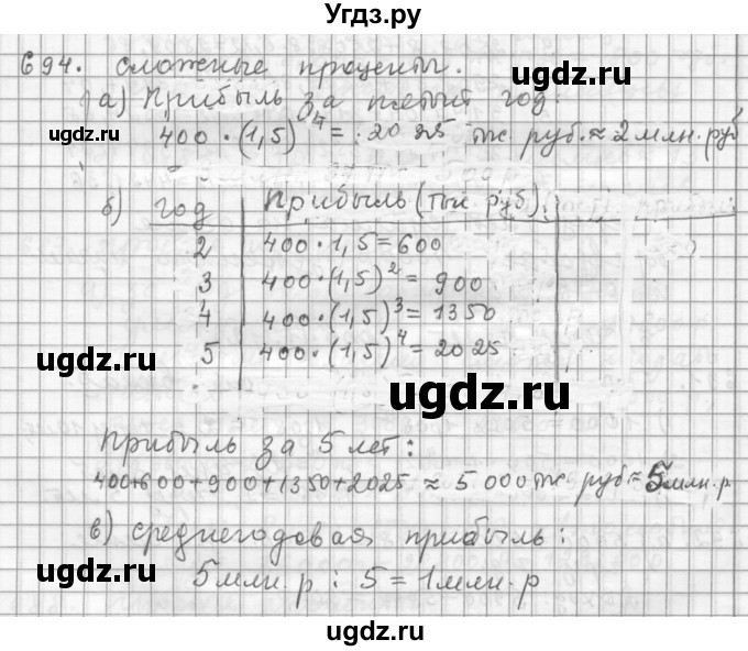 ГДЗ (Решебник к учебнику 2015) по алгебре 9 класс Г.В. Дорофеев / номер / 694