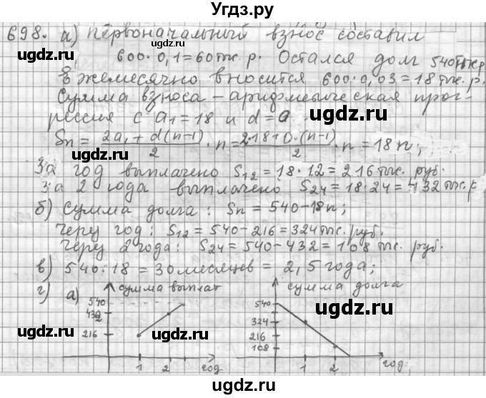 ГДЗ (Решебник к учебнику 2015) по алгебре 9 класс Г.В. Дорофеев / номер / 698