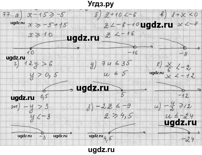 ГДЗ (Решебник к учебнику 2015) по алгебре 9 класс Г.В. Дорофеев / номер / 77