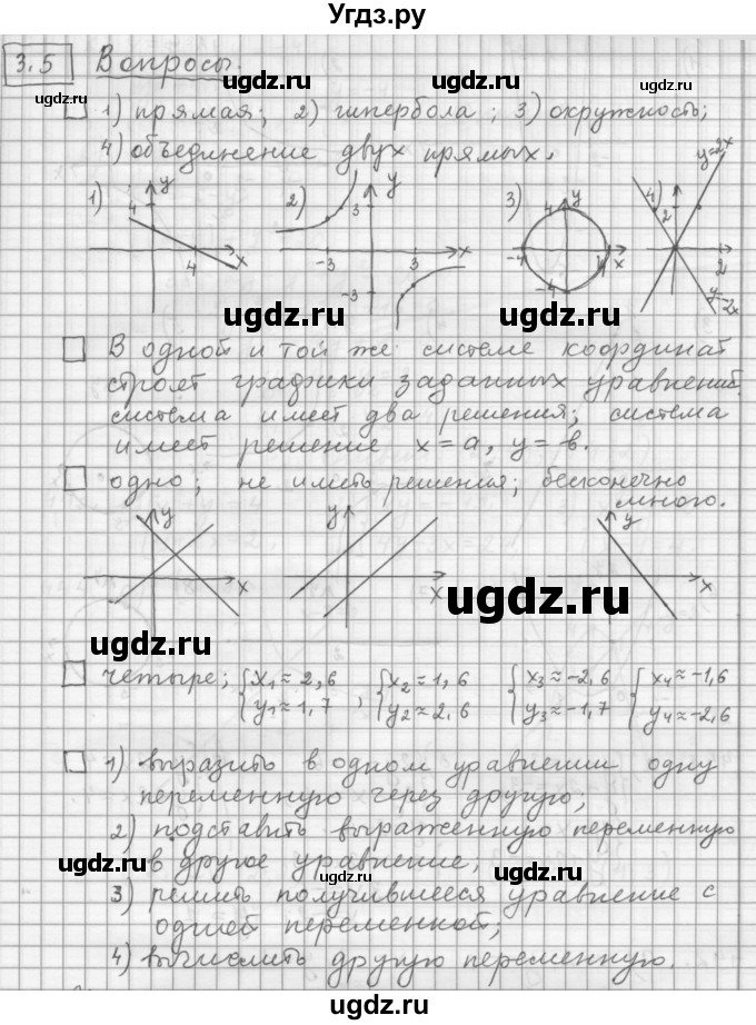 ГДЗ (Решебник к учебнику 2015) по алгебре 9 класс Г.В. Дорофеев / задание после теории номер / глава 3 / 3.5