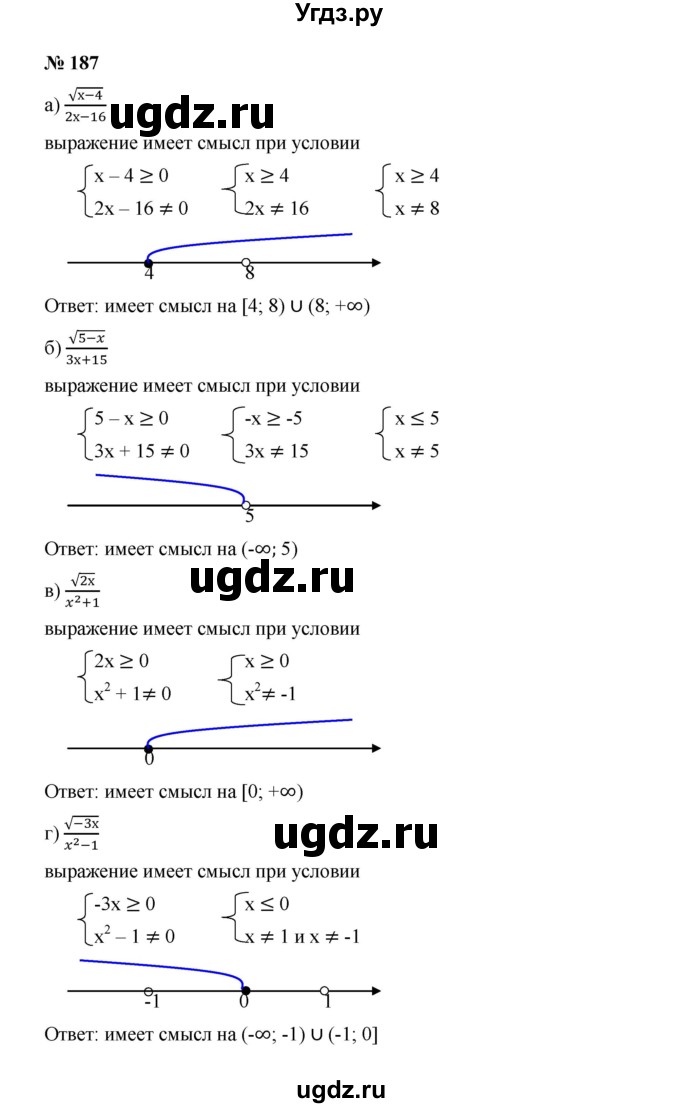 ГДЗ (Решебник к учебнику 2019) по алгебре 9 класс Г.В. Дорофеев / номер / 187