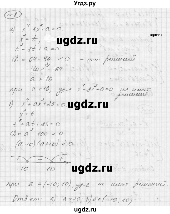 ГДЗ (Решебник) по алгебре 9 класс (Дидактические материалы) Ю.Н. Макарычев / самостоятельная работа / вариант 2 / С-14 / 8