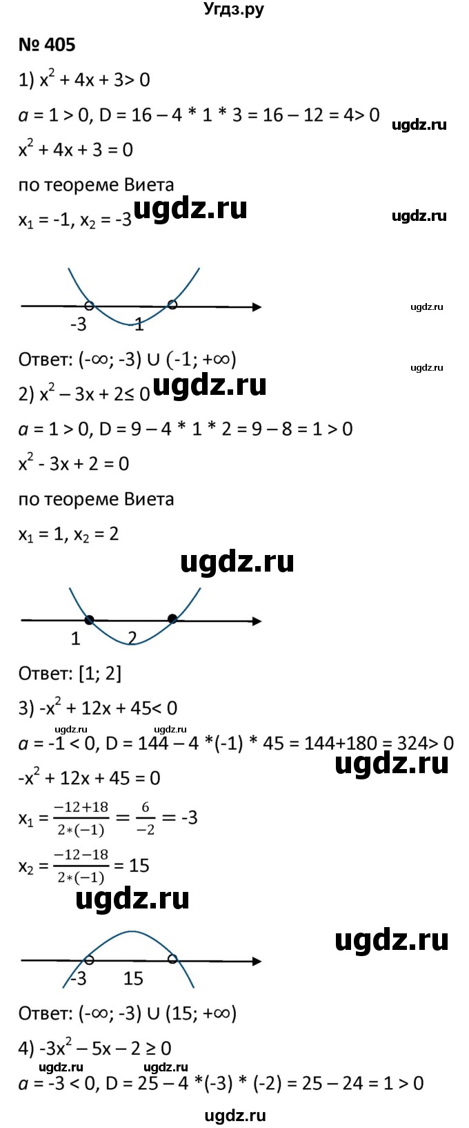 ГДЗ (Решебник к учебнику 2021) по алгебре 9 класс А.Г. Мерзляк / упражнение / 405
