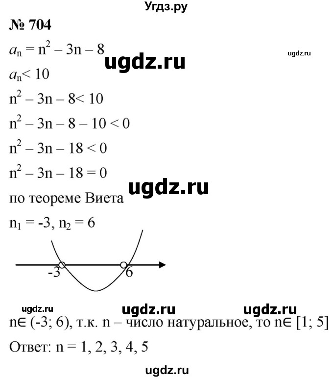 ГДЗ (Решебник к учебнику 2021) по алгебре 9 класс А.Г. Мерзляк / упражнение / 704