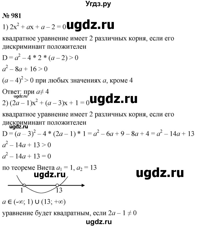 ГДЗ (Решебник к учебнику 2021) по алгебре 9 класс А.Г. Мерзляк / упражнение / 981