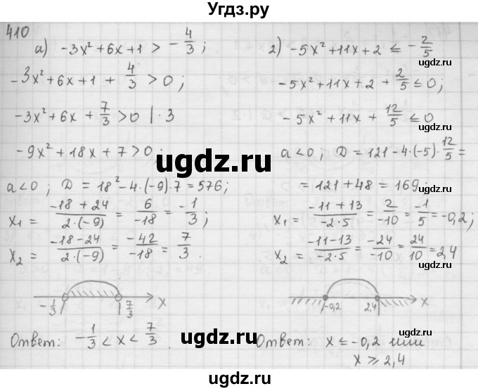 ГДЗ (Решебник к учебнику 2016) по алгебре 9 класс А.Г. Мерзляк / упражнение / 410