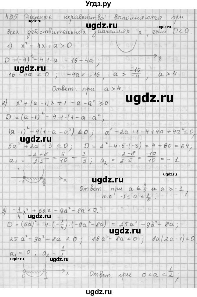 ГДЗ (Решебник к учебнику 2016) по алгебре 9 класс А.Г. Мерзляк / упражнение / 435