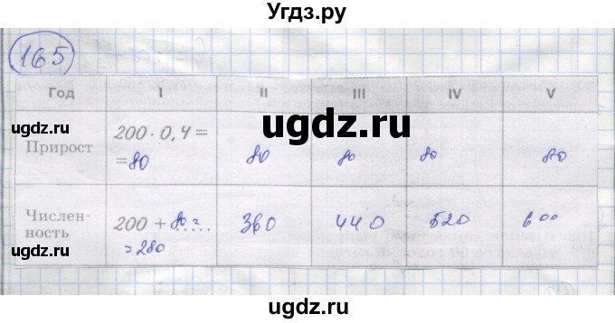 ГДЗ (Решебник №1) по алгебре 9 класс (рабочая тетрадь) Минаева С.С. / упражнение номер / 165