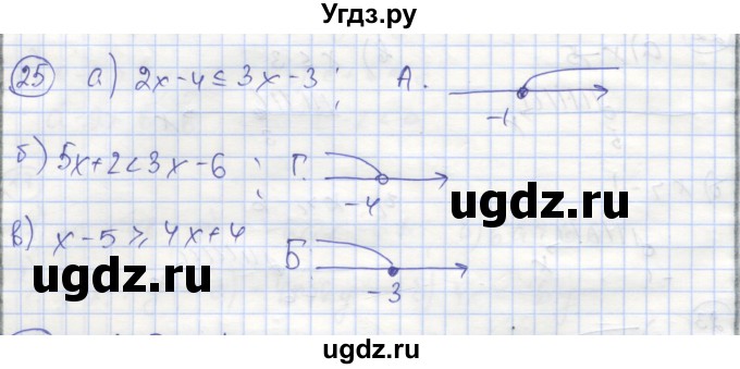 ГДЗ (Решебник №1) по алгебре 9 класс (рабочая тетрадь) Минаева С.С. / упражнение номер / 25