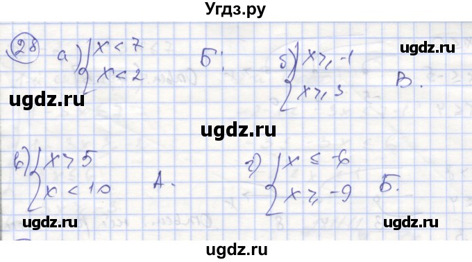 ГДЗ (Решебник №1) по алгебре 9 класс (рабочая тетрадь) Минаева С.С. / упражнение номер / 28