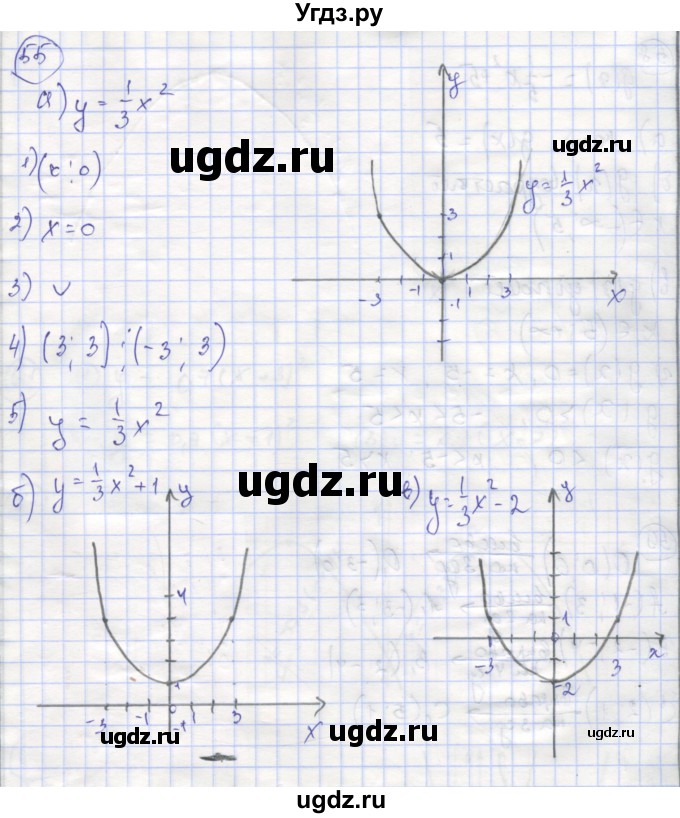 ГДЗ (Решебник №1) по алгебре 9 класс (рабочая тетрадь) Минаева С.С. / упражнение номер / 55