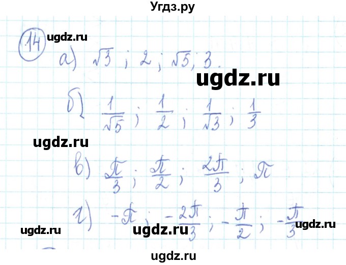 ГДЗ (Решебник №2) по алгебре 9 класс (рабочая тетрадь) Минаева С.С. / упражнение номер / 14