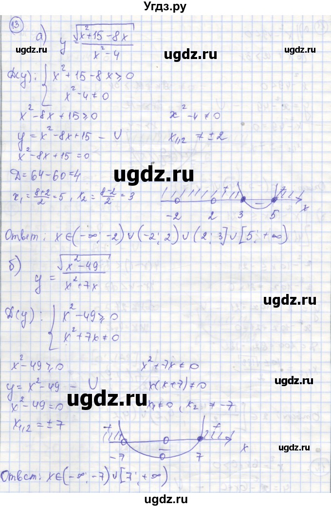 ГДЗ (Решебник) по алгебре 9 класс (рабочая тетрадь) Миндюк Н.Г. / параграф 12 / 13
