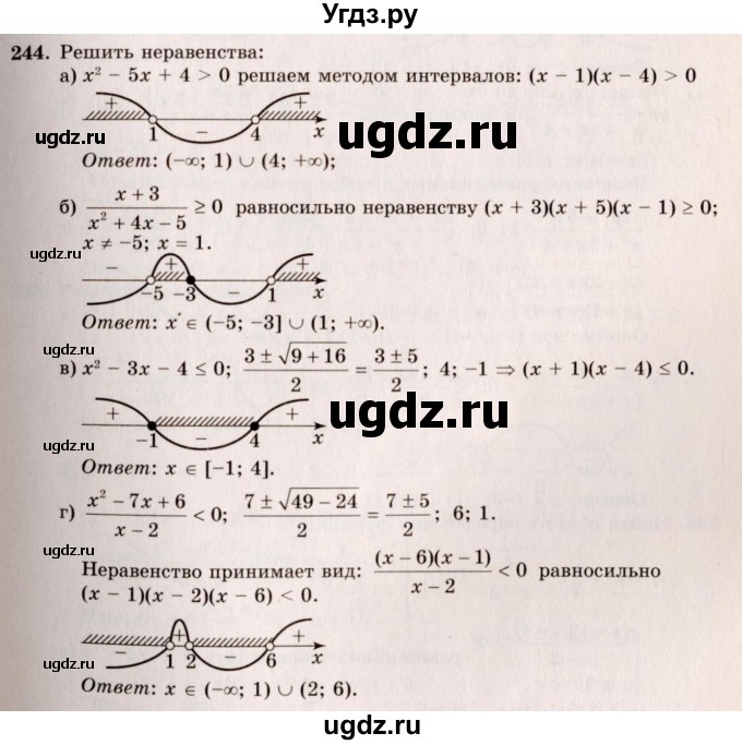 ГДЗ (Решебник №3) по алгебре 10 класс А.Н. Колмогоров / номер / 244