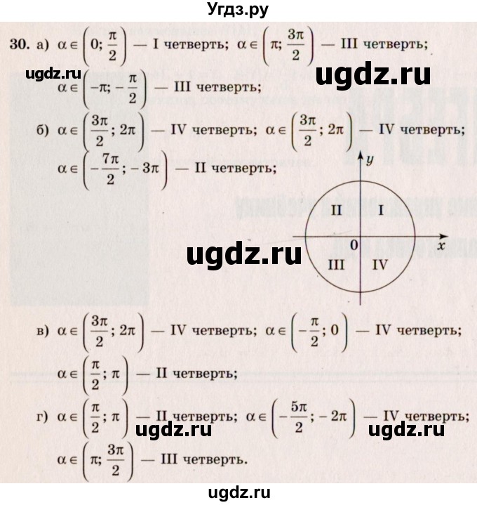 ГДЗ (Решебник №3) по алгебре 10 класс А.Н. Колмогоров / номер / 30