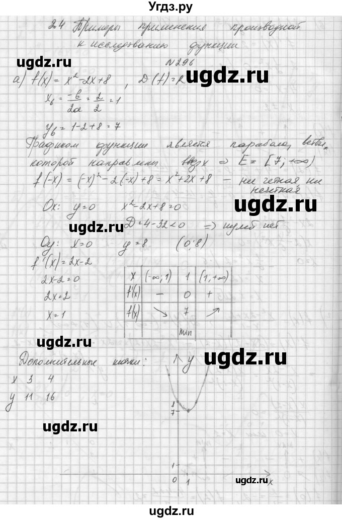 ГДЗ (Решебник №1) по алгебре 10 класс А.Н. Колмогоров / номер / 296