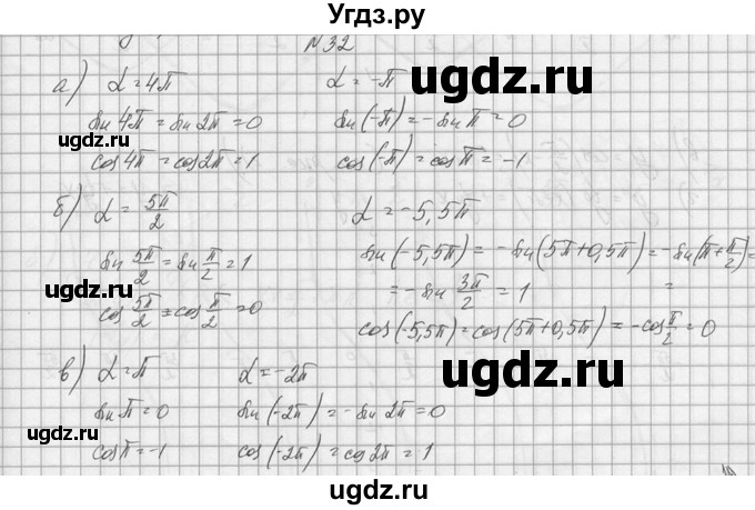ГДЗ (Решебник №1) по алгебре 10 класс А.Н. Колмогоров / номер / 32