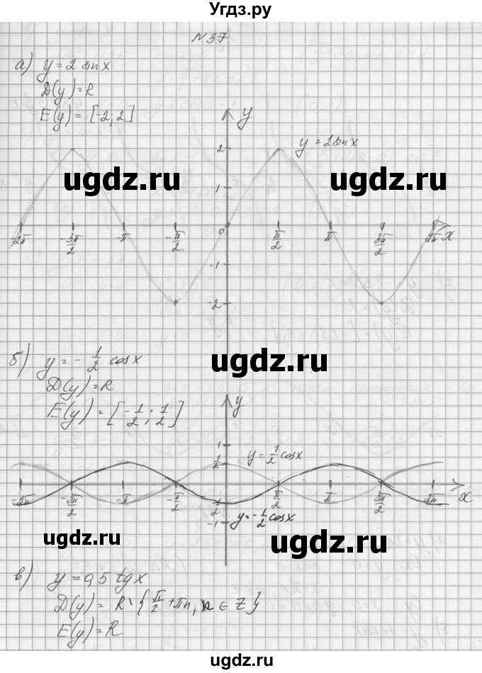 ГДЗ (Решебник №1) по алгебре 10 класс А.Н. Колмогоров / номер / 37