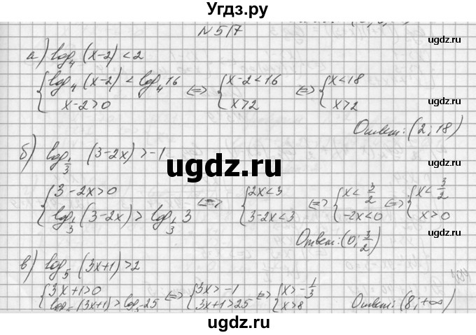 ГДЗ (Решебник №1) по алгебре 10 класс А.Н. Колмогоров / номер / 517