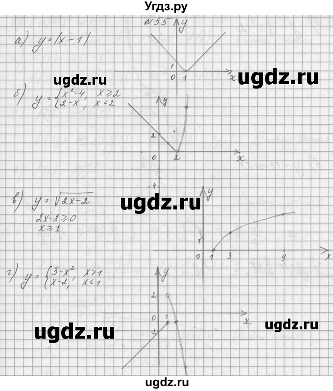 ГДЗ (Решебник №1) по алгебре 10 класс А.Н. Колмогоров / номер / 55