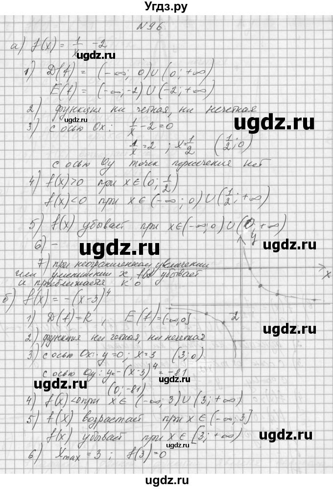 ГДЗ (Решебник №1) по алгебре 10 класс А.Н. Колмогоров / номер / 96