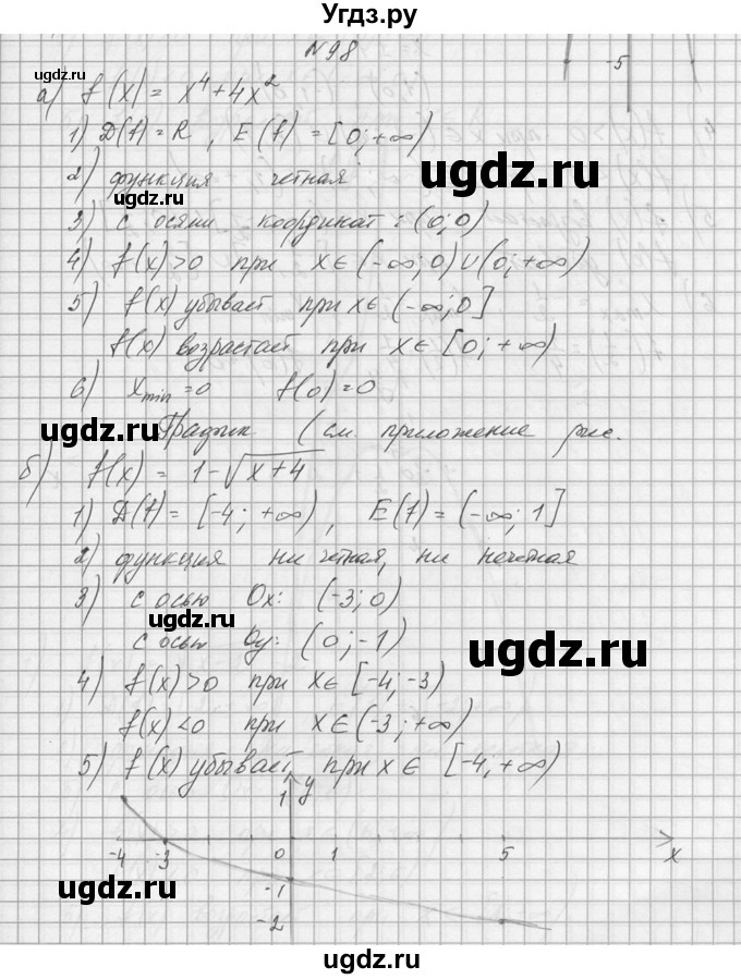 ГДЗ (Решебник №1) по алгебре 10 класс А.Н. Колмогоров / номер / 98(продолжение 2)