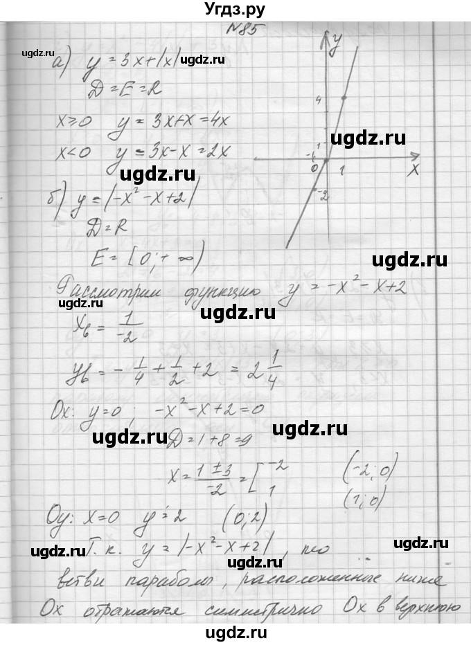 ГДЗ (Решебник №1) по алгебре 10 класс А.Н. Колмогоров / повторение номер / 85