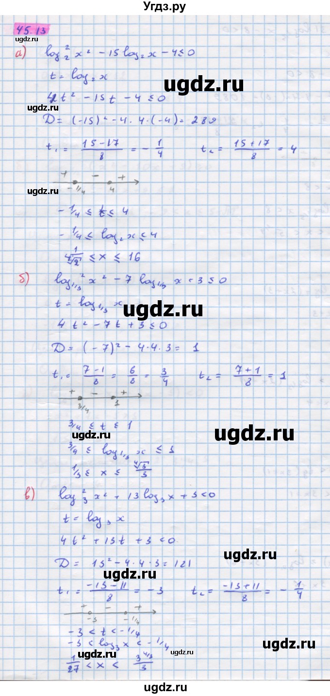 ГДЗ (Решебник №1 к задачнику) по алгебре 10 класс (Учебник, Задачник) А.Г. Мордкович / §45 / 13