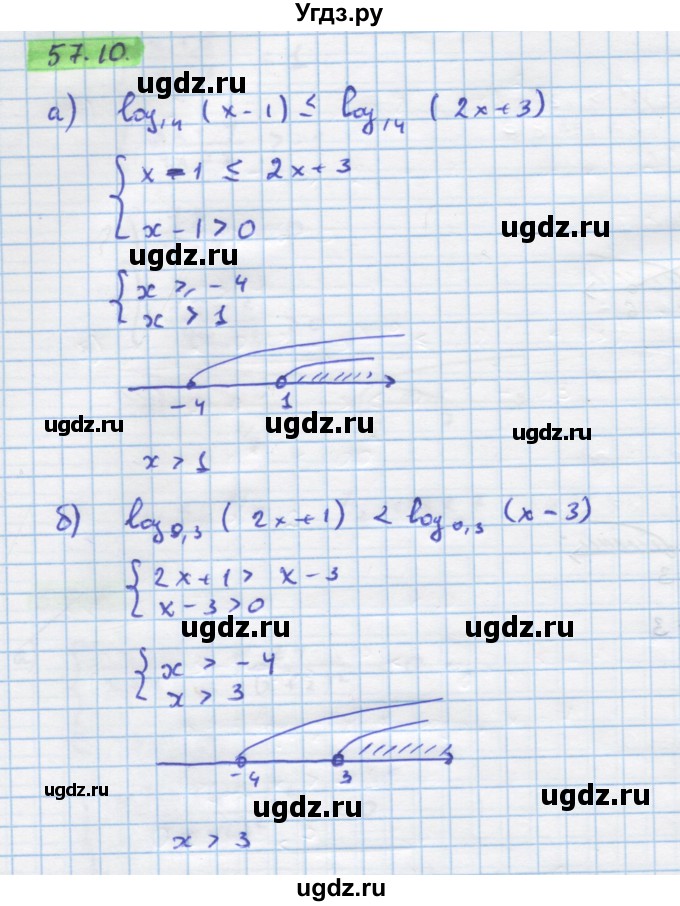 ГДЗ (Решебник №1 к задачнику) по алгебре 10 класс (Учебник, Задачник) А.Г. Мордкович / §57 / 10