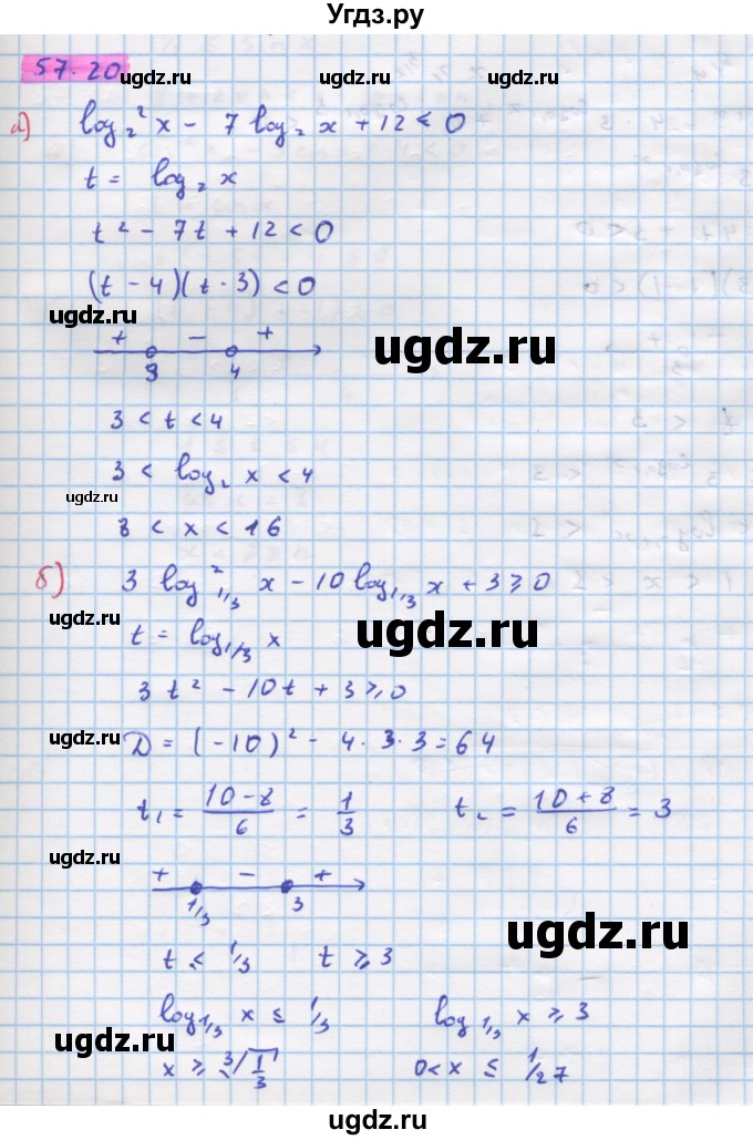 ГДЗ (Решебник №1 к задачнику) по алгебре 10 класс (Учебник, Задачник) А.Г. Мордкович / §57 / 20