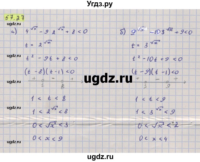 ГДЗ (Решебник №1 к задачнику) по алгебре 10 класс (Учебник, Задачник) А.Г. Мордкович / §57 / 27