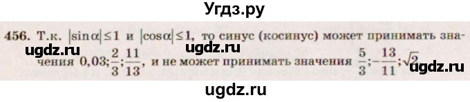 ГДЗ (Решебник №3) по алгебре 10 класс Ш.А. Алимов / упражнение-№ / 456