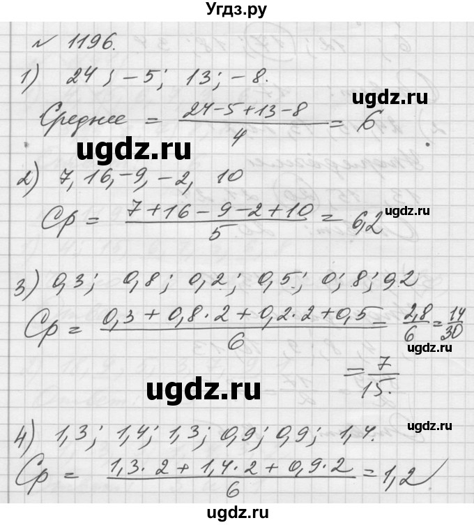 ГДЗ (Решебник №1) по алгебре 10 класс Ш.А. Алимов / упражнение-№ / 1196