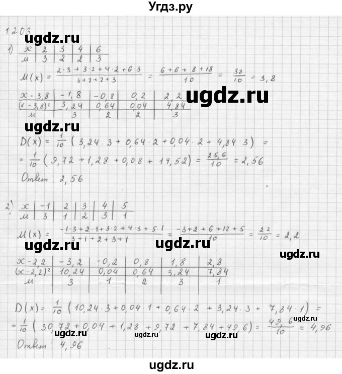 ГДЗ (Решебник №1) по алгебре 10 класс Ш.А. Алимов / упражнение-№ / 1203