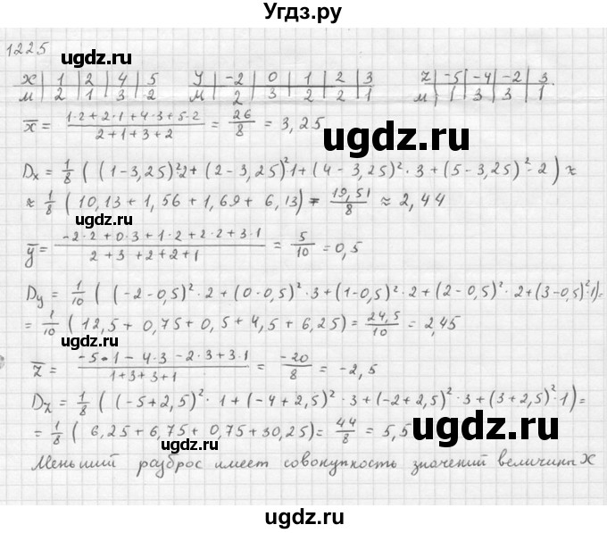 ГДЗ (Решебник №1) по алгебре 10 класс Ш.А. Алимов / упражнение-№ / 1225