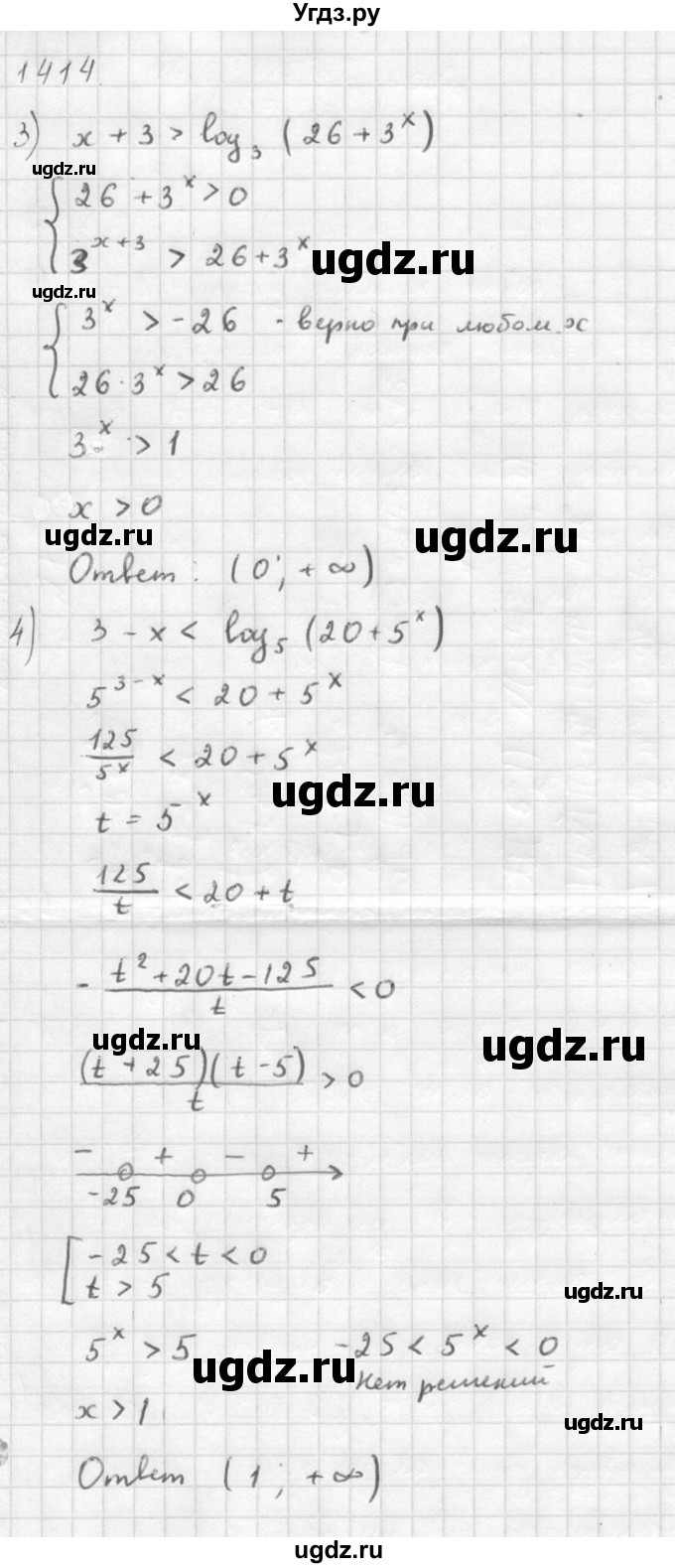 ГДЗ (Решебник №1) по алгебре 10 класс Ш.А. Алимов / упражнение-№ / 1414(продолжение 5)