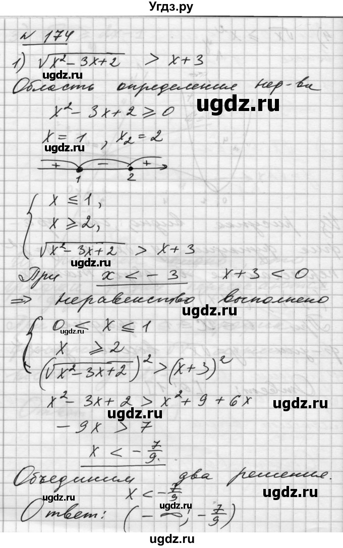 ГДЗ (Решебник №1) по алгебре 10 класс Ш.А. Алимов / упражнение-№ / 174