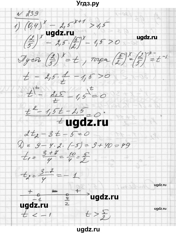 ГДЗ (Решебник №1) по алгебре 10 класс Ш.А. Алимов / упражнение-№ / 239