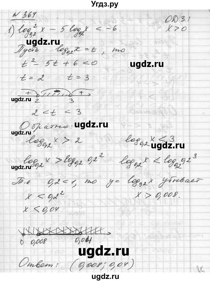 ГДЗ (Решебник №1) по алгебре 10 класс Ш.А. Алимов / упражнение-№ / 364