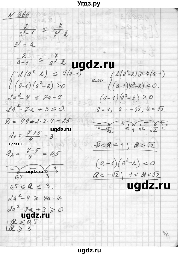 ГДЗ (Решебник №1) по алгебре 10 класс Ш.А. Алимов / упражнение-№ / 366