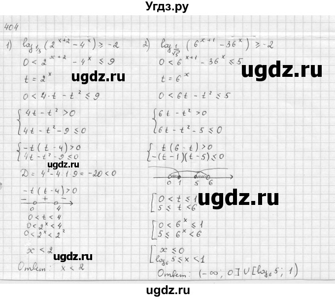 ГДЗ (Решебник №1) по алгебре 10 класс Ш.А. Алимов / упражнение-№ / 404